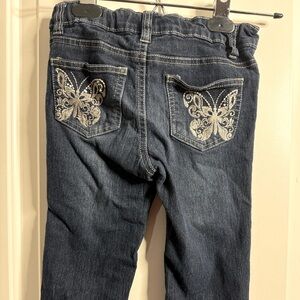 Girls Eye Candy butterfly rhinestone jeans size 6